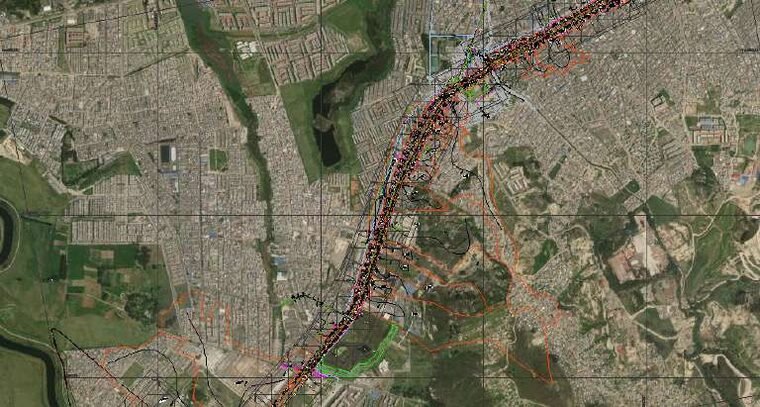 Layout of the sewerage networks in Soacha