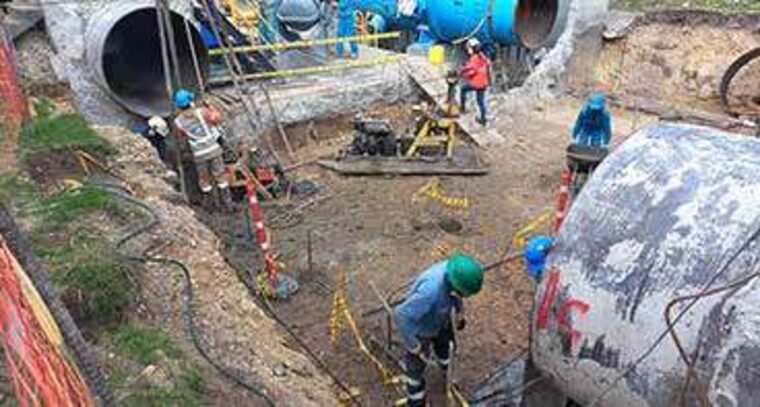 Civil works at the Usaquén control structure, EAAB